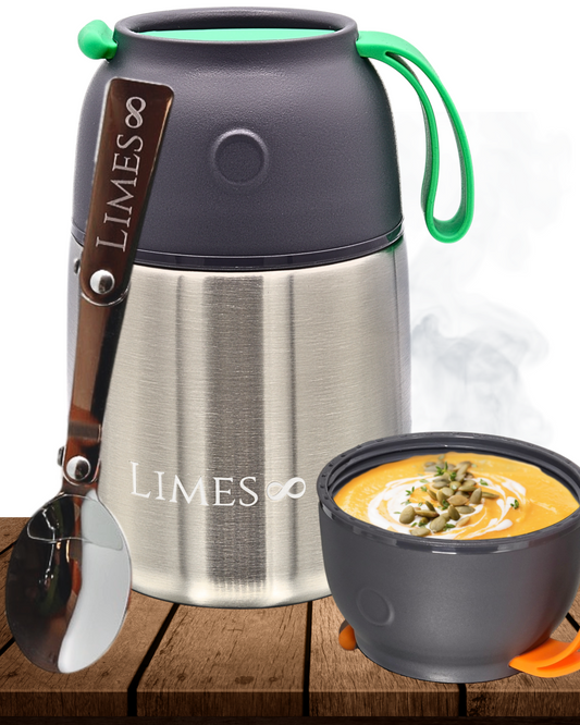 Limes 8® Thermobehälter für Essen 500ml [HEIß & KALT] Warmhaltebehälter Essen - Thermobox für Essen - Thermobecher Essen - Thermo Lunchbox - Speisenwärmer - Thermobehälter für Speisen