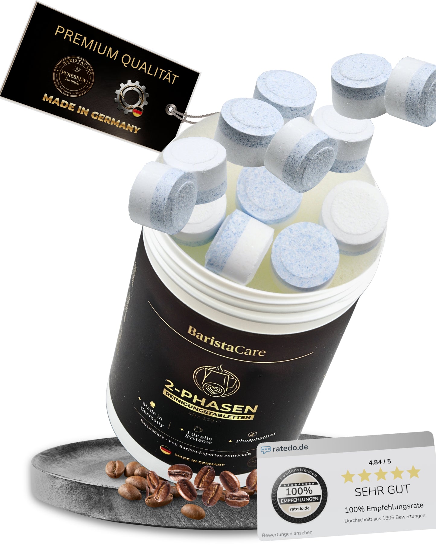 BaristaCare 2-Phasen-Reinigungstabletten Kaffeevollautomat 40 × 3,5g