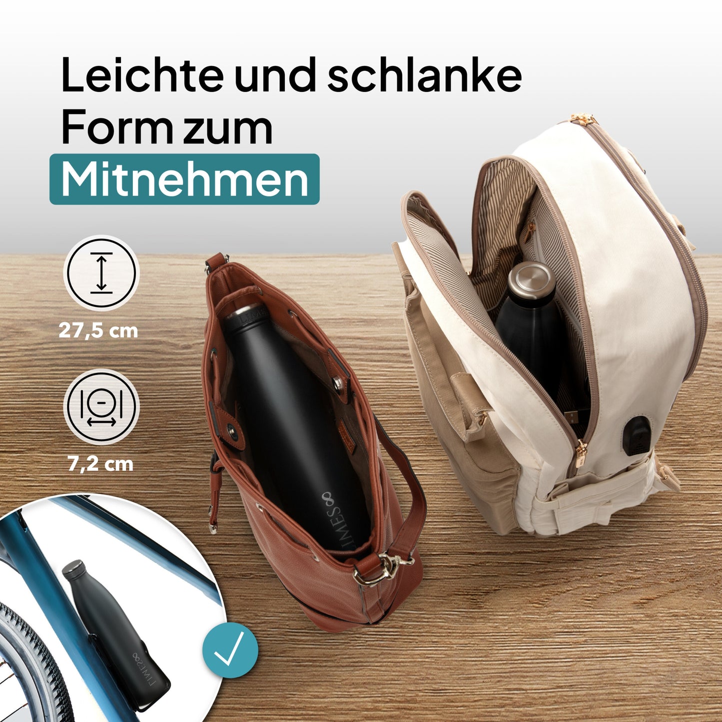 Limes 8® Thermosflasche 1L "FourSeasons" [HEIß & KALT] Trinkflasche Edelstahl 1L - Auslaufsichere Trinkflasche 1L Kohlensäure geeignet - Isolierkanne - Thermo Trinkflasche für alle 4 Jahreszeiten Cream