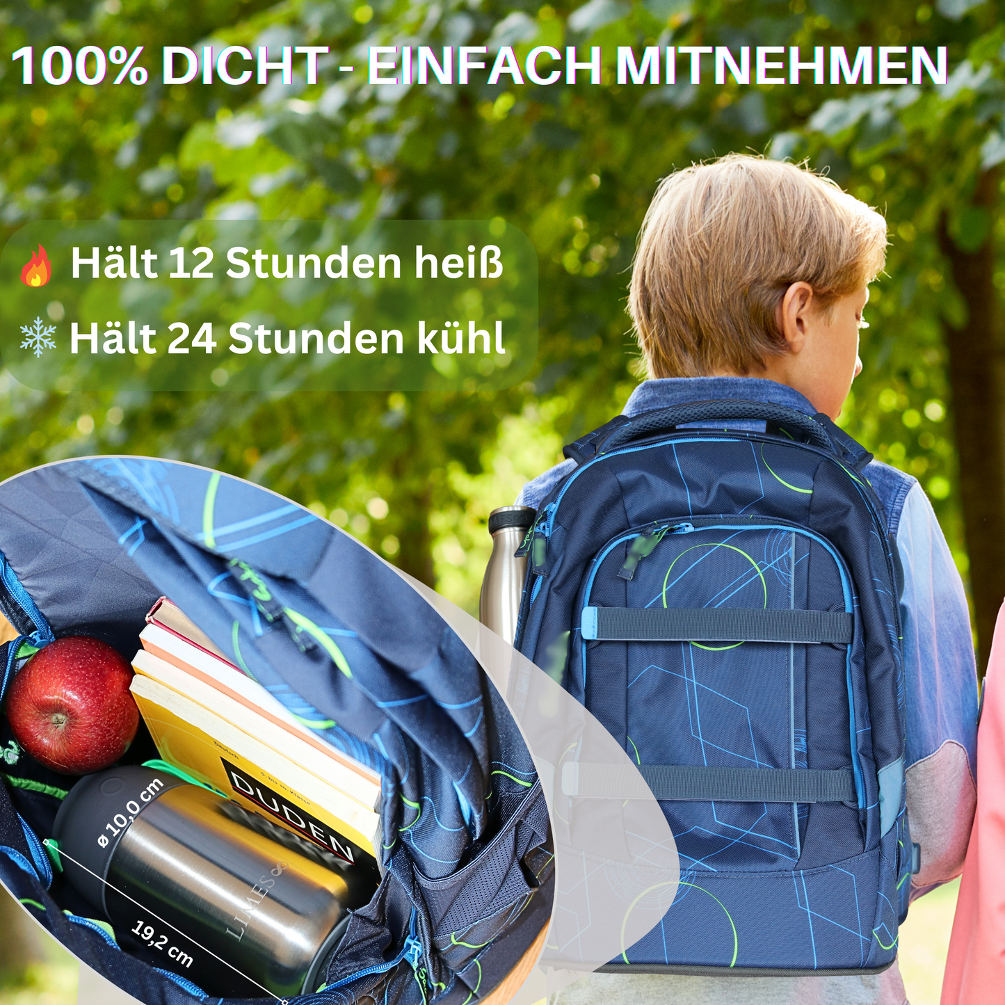 Limes 8® Thermobehälter für Essen 700ml [HEIß & KALT] Warmhaltebehälter Essen - Thermobox für Essen - Thermobecher Essen - Thermo Lunchbox - Speisenwärmer - Thermobehälter für Speisen