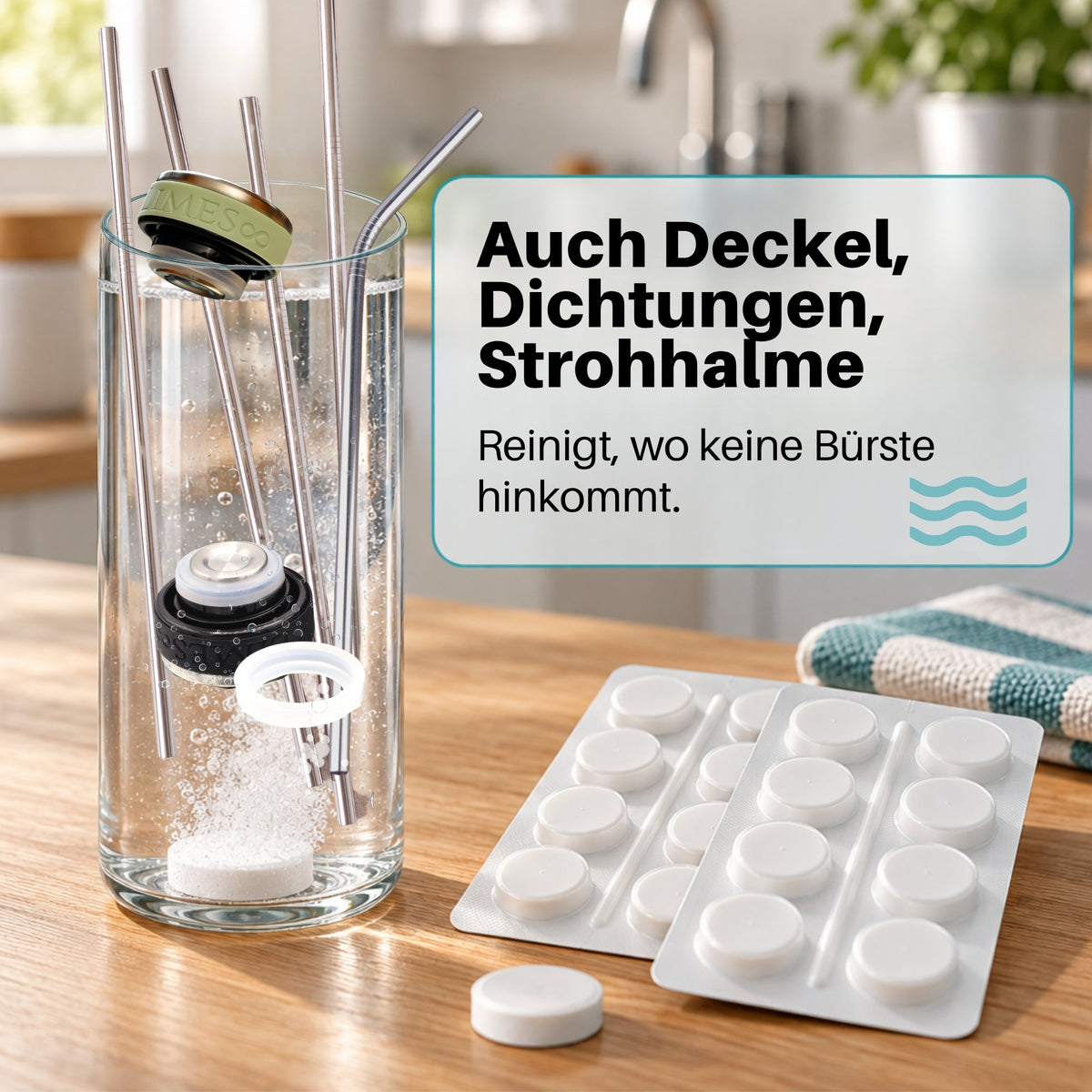 Limes 8 Reinigungstabletten optimierte Reinigungsleistung | 20Tabs in Blister verpackt