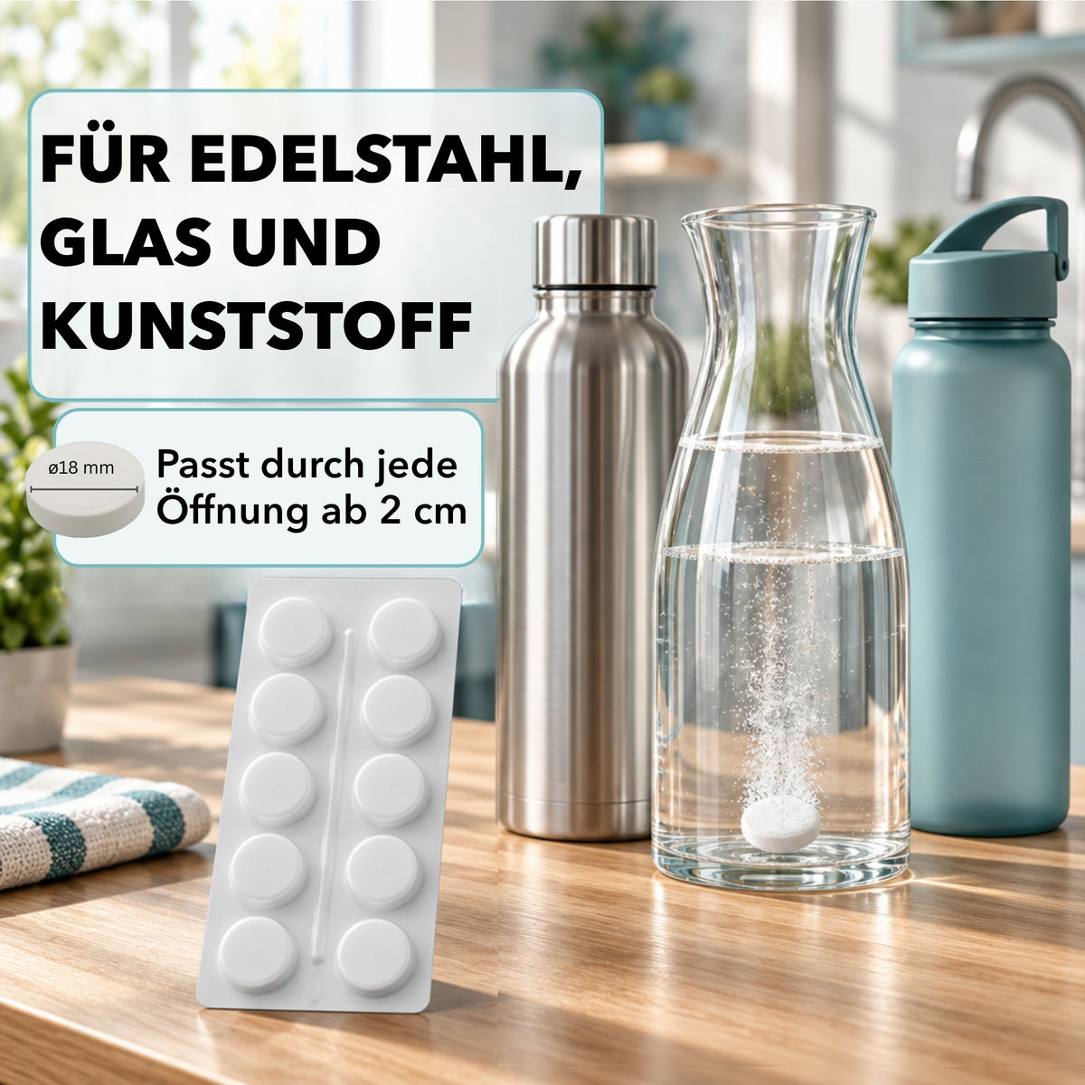 Limes 8 Reinigungstabletten optimierte Reinigungsleistung | 20Tabs in Blister verpackt
