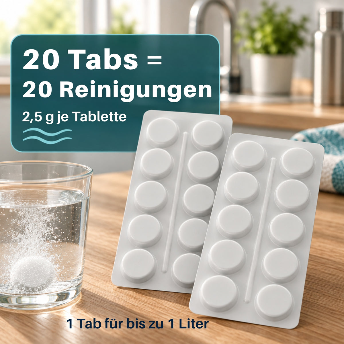 Limes 8 Reinigungstabletten optimierte Reinigungsleistung | 20Tabs in Blister verpackt